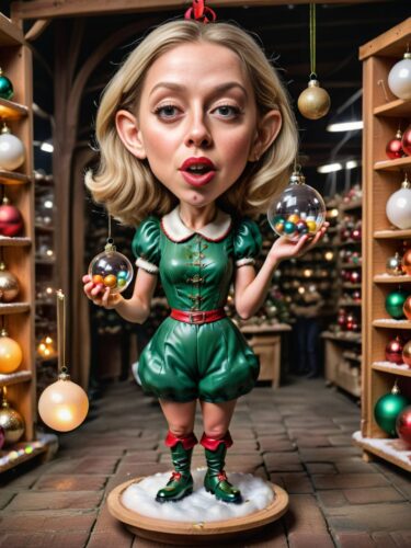 Young Belgian Woman Elf Blowing Glass Baubles