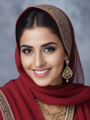 Smiling Middle Eastern Woman with Persian Makeup