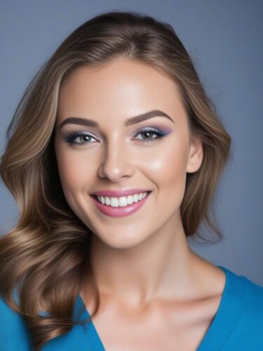 Cheerful Young Makeup Model with Natural Look