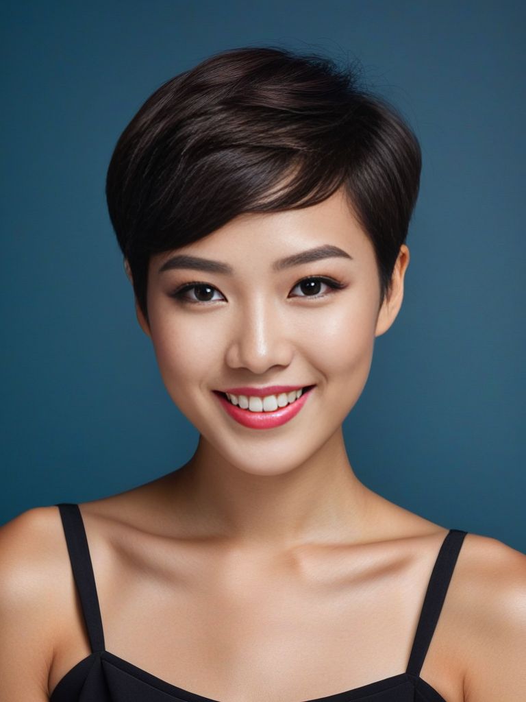 Joyful Young East Asian Woman