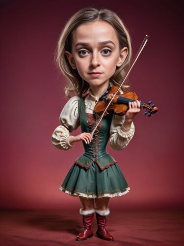 Young Hungarian Woman Elf Playing Violin