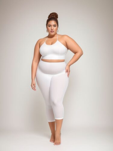 Elegant Plus Size Woman in Professional White Apparel