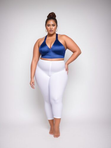 Vibrant White Apparel Photoshoot with Polynesian Plus Size Model