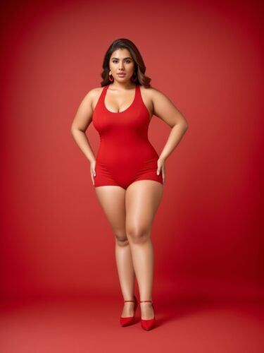 Middle-Eastern Plus Size Woman in Professional Apparel Photoshoot