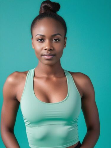 Young East African Woman in Mint Green Yoga Top