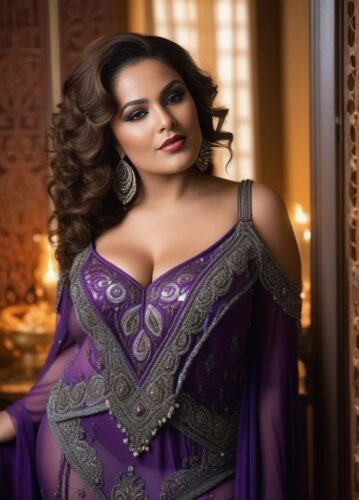 Plus-size Middle-Eastern Woman in a Boudoir Setting