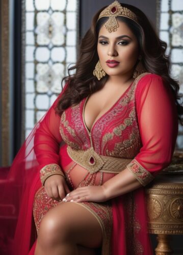 Plus-size Middle-Eastern Woman in a Boudoir Setting