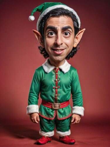 Young Middle-Eastern Man in Elf Outfit