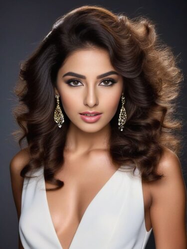 Radiant Middle Eastern Model with Voluminous Hair