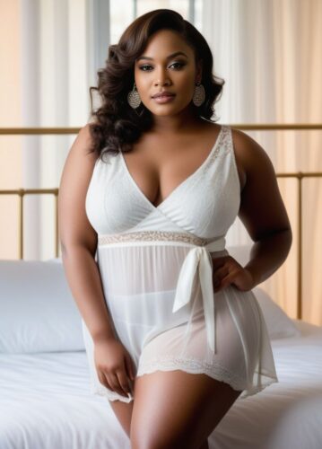 Serene and Beautiful: A Plus-Size Caribbean Woman in a Boudoir Setting