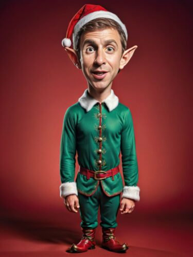 Whimsical Christmas Elf Caricature