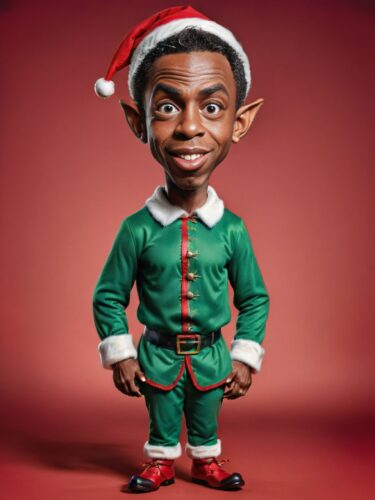 Young Black Man as Christmas Elf
