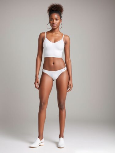 Caribbean Model in White Underwear Photoshoot