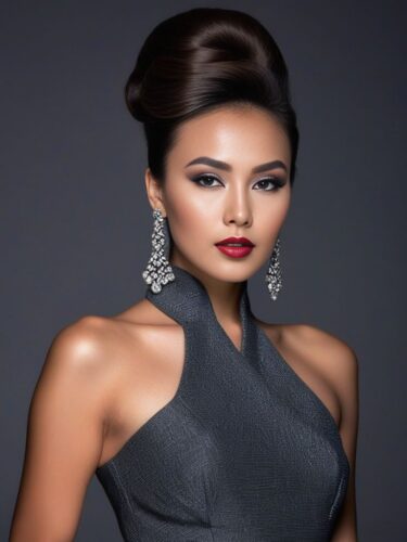 Sophisticated Young Eurasian Model with Elegant Updo