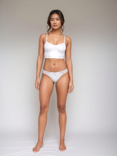 Professional Fashion White Underwear Photoshoot