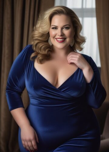 Radiant and Sophisticated: A Plus-Size White Woman in a Boudoir Studio