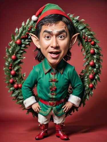 Caricature of a Young Asian Man as an Elf