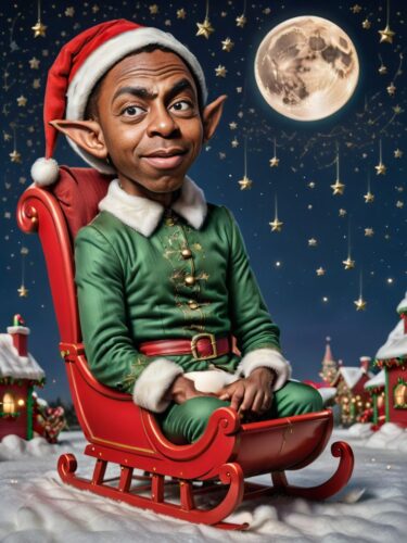 Caricature of a Young Black Man as an Elf