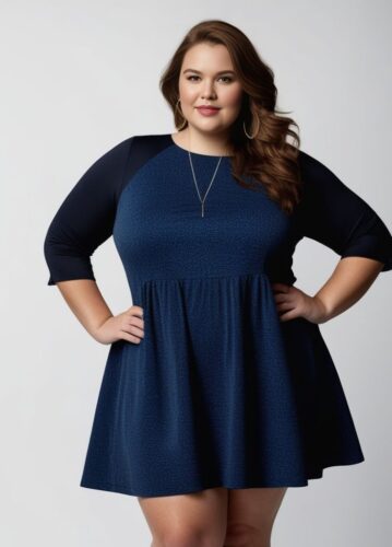 Young Plus-Size Woman in Casual Dress – Stock Photo