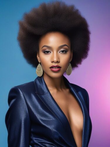 Afro-chic Young Model with Trendy Hairstyle