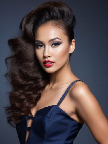 Eurasian Fusion Young Model with Blended Hairstyle and Makeup