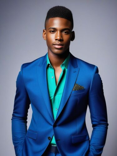 Striking Young Black Male Model with Stylish Haircut