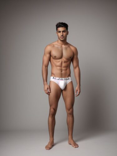 Young Middle-Eastern Man Fashion Underwear Model