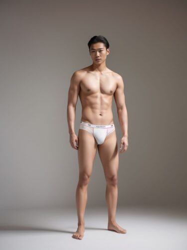 Elegant East Asian Fashion Underwear Model