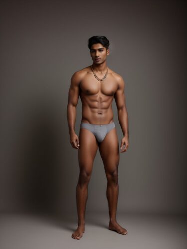 Sophisticated South Asian Fashion Underwear Model