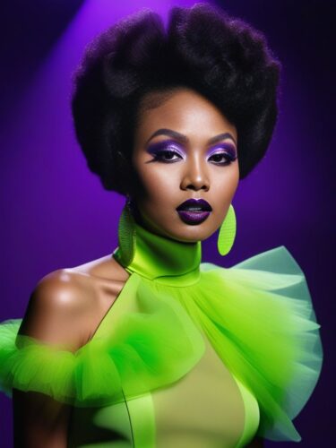 Afro-Asian Glam Woman with Bold Shaved Look