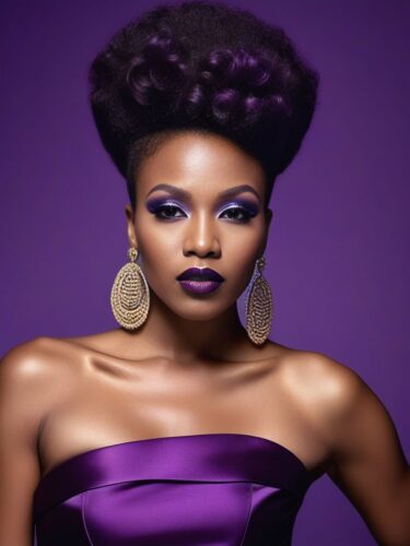 Afro-American Glam Woman with Stylish Mohawk