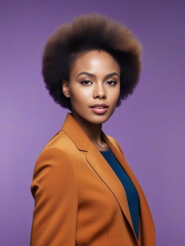 Stylish Young Afro-European Model with Trendy Haircut