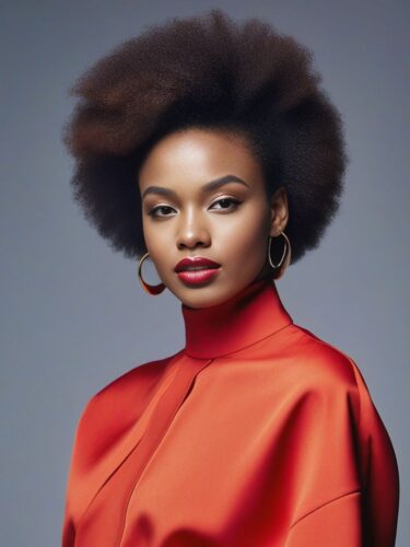 Stylish Young Afro-European Model with Trendy Haircut