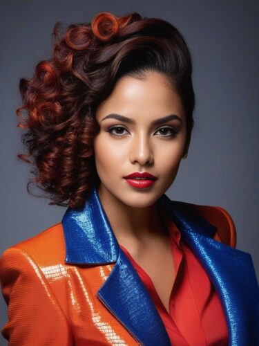 Latino Heat: Young Hispanic Model with Bold Hairstyle and Fiery Fashion