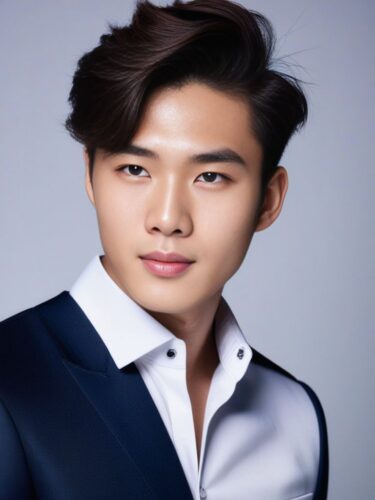Charming Asian Male Model with Sleek Hairdo