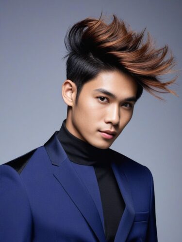 Edgy Young Southeast Asian Male Model with Innovative Hair Style