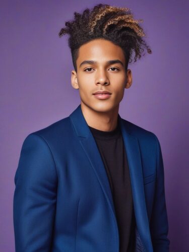Hip Young Mixed Race Male Model with Creative Hairstyle
