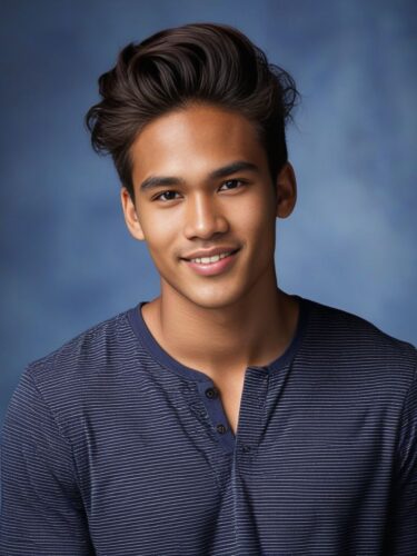 Relaxed Young Pacific Islander Male Model