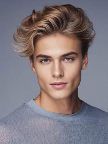 Modern Young Male Model with Fashionable Hairdo