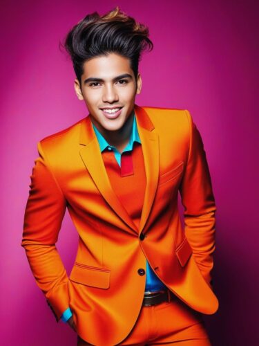 Lively Young Hispanic Male Model with Dynamic Hairstyle
