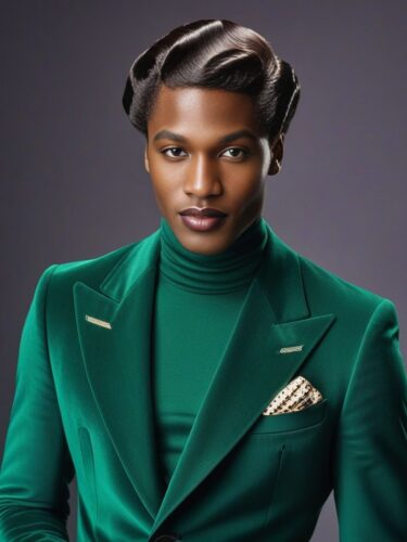 Afro-British Glam Man with Finger Wave Hairstyle