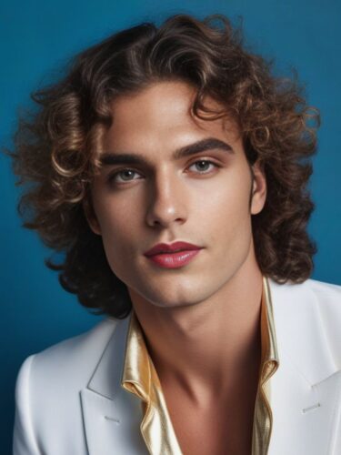 Mediterranean Glam Man with Sun-Kissed Curls