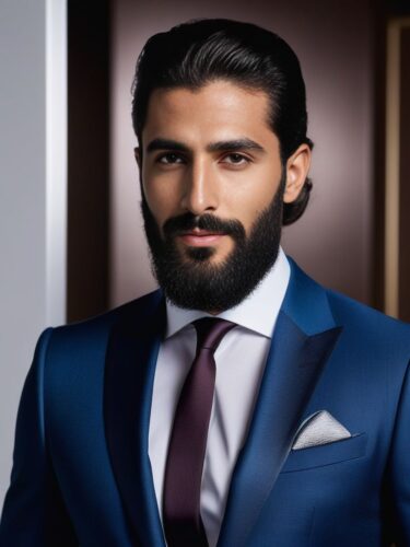 Middle-Eastern Glam Man in Tailored Suit