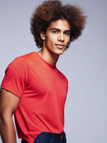 South American Flair: Young Male Model with Charismatic Hair
