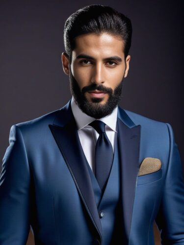 Middle-Eastern Glam Man in a Tailored Suit