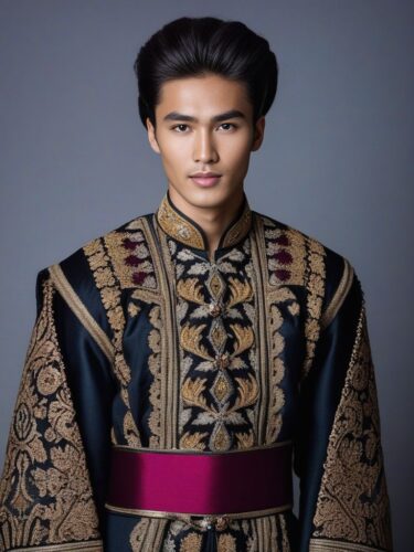 Kazakh-Inspired Young Central Asian Male Model