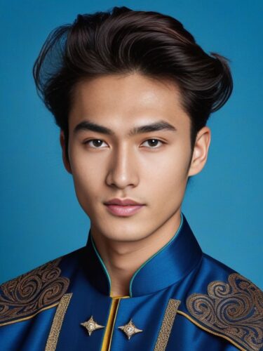 Kazakh-Inspired Young Central Asian Male Model