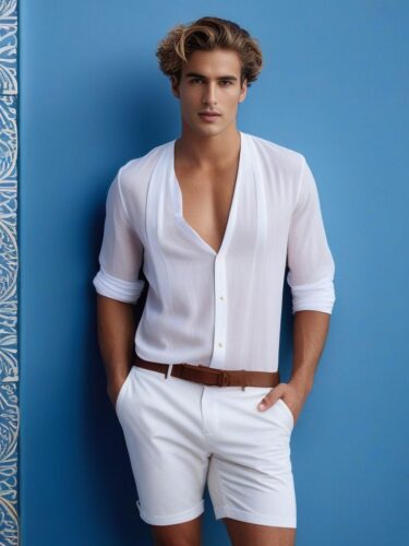 Grecian Young Mediterranean Male Model with Sun-Styled Hair