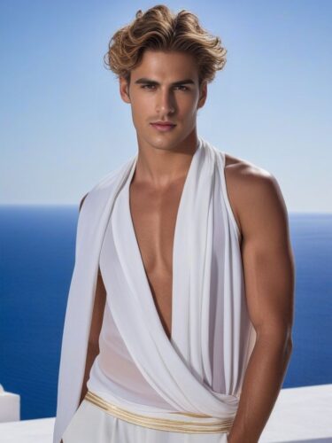 Grecian Young Mediterranean Male Model with Sun-Styled Hair