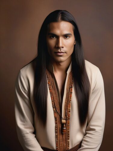 Indigenous Glam Man in Modern Traditional Attire